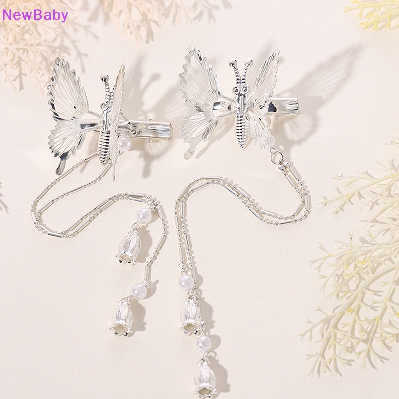 Newbaby 1Pcs Jepit Rambut Kupu-Kupu Rumbai Elegan Bergerak Gadis Terbang Shiny Hair Clips ID