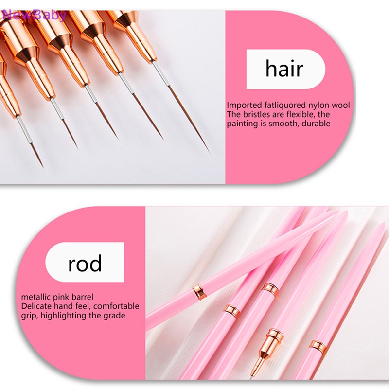 Newbaby 1Pcs Nail Art Liner Brush Pen Salon Menggunakan Sikat Rambut Nylon Manicure Tools ID