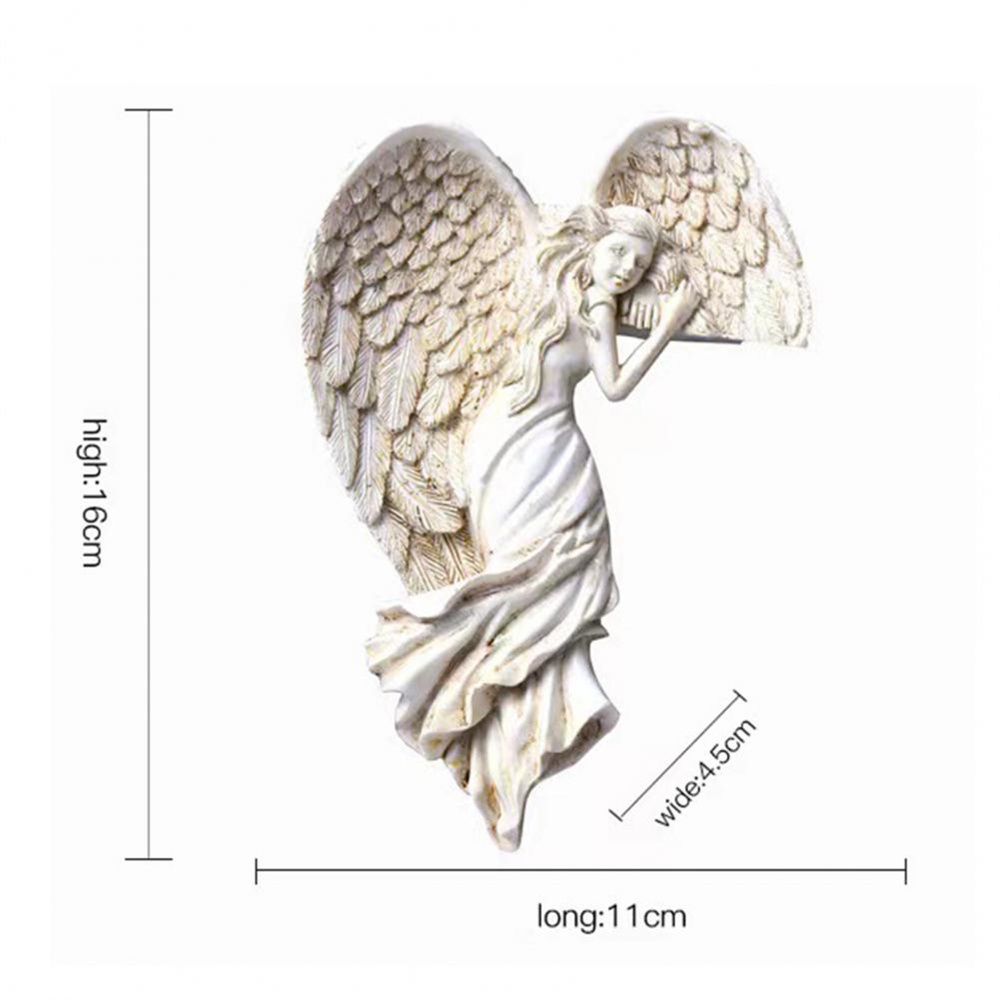 ღ Redemption Angel Door Frame Pendant Awakening Angel Wings Resin Kerajinan Rumah Hadiah Dekorasi Pintu Teras Dalam Dan Luar Ruangan