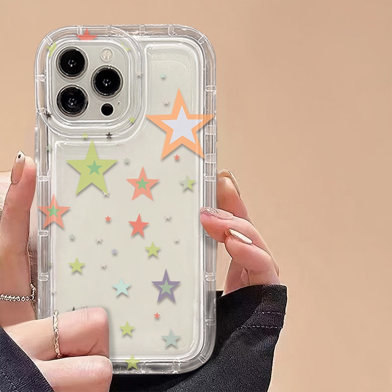 IPHONE Bintang Casing Ponsel Lembut Kompatibel Untuk Iphone14 13 11 12 Pro XS Max X Xr7 +8 Plus Casing TPU Silikon Shockproof Cover