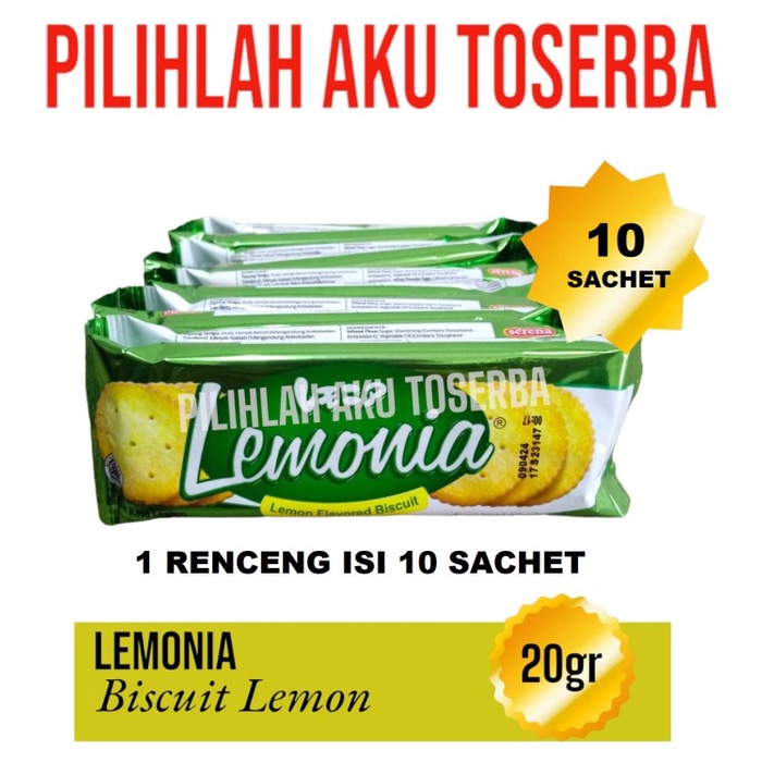 Biskuit Nissin LEMONIA LEMON COOKIES RENCENG - ( HARGA 1 RENCENG )