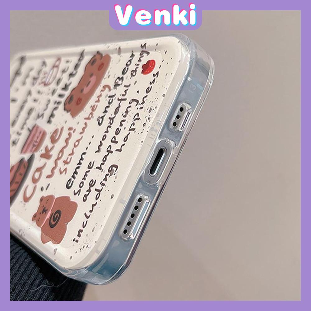 Venki - Untuk Iphone11 Casing iPhone Bening Lubang Besar Space Case TPU Soft Case Kamera Perlindungan Shockproof Beruang Lucu Sederhana Kompatibel Dengan Iphone14 13 Pro Max 12 Pro Max 11 xr Xs7 8