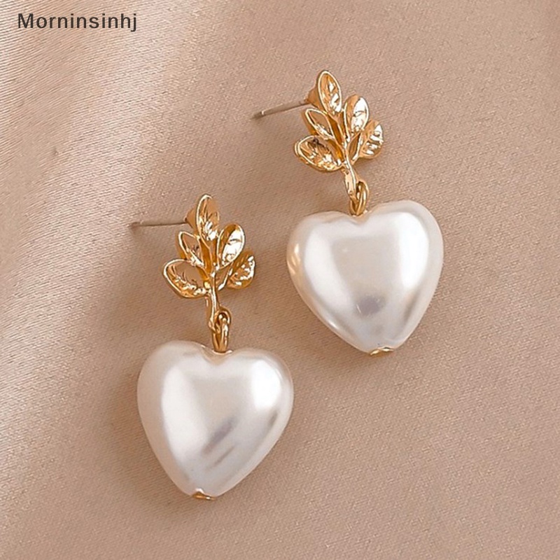 Mornin Peach Heart Leaves Pearls and A Niche Temperament Anting Desain Serbaguna Dan Canggih Sederhana Dan Modis id