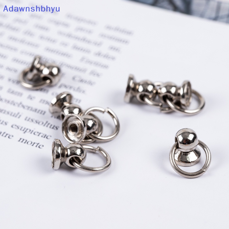 Adhyu 10pcs 8mm Tombol Logam O Ring Stud Screwback Craft Bag Telepon Sekrup Paku Rivet ID