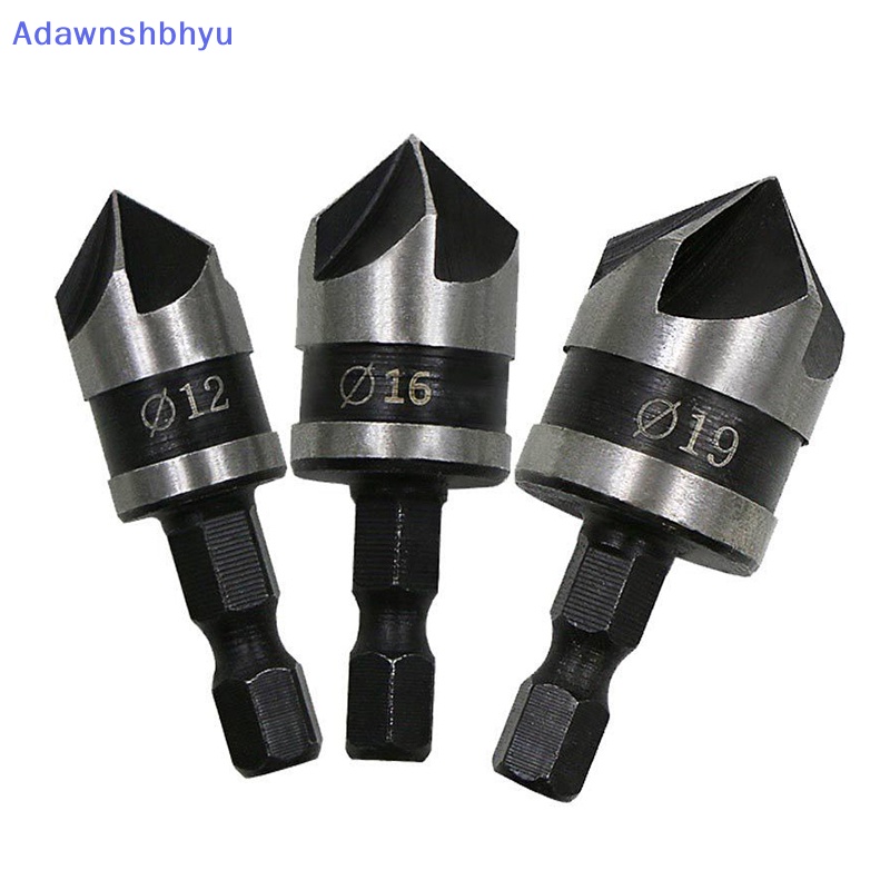 Adhyu 3Pcs Hex Countersink Boring Set Untuk Metal Drill Bit Tools Hexagonal Carbon Steel ID