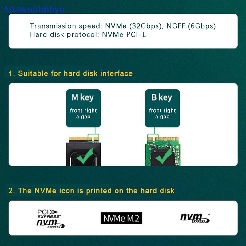 Adaptor Adhyu UGREEN PCIE to M2 NVMe M.2 PCI Express Adapter 32Gbps PCI-E SSD Card ID