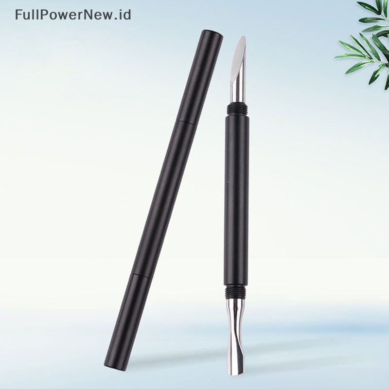 Power Stainless Steel Cuticle Nail Pusher Double Ended Spoon Alat Kikir Kuku Pedicure ID