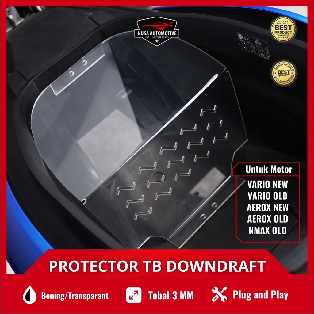 PROTECTOR DOWNDRAFT AKRILIK SEKAT BAGASI AEROX VARIO NMAX PELINDUNG THROTTLE BODY DOWNDRAFT VARIO