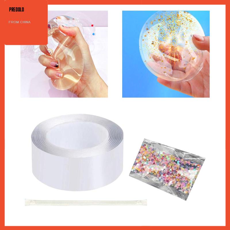 [Predolo] Nano Bubble Tape Mainan Super Elastis Bubble Blowing Tape DIY Mainan Nikmat Pesta fitshoid 100cmx3cmx0.1cm