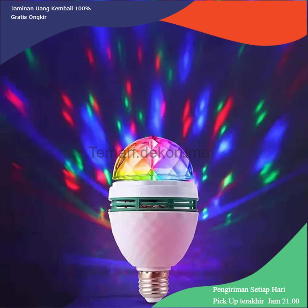 TD - LMP SEACAT Lampu LED RGB Color Crystal Rotating Light Bulb E27 3W - EP27