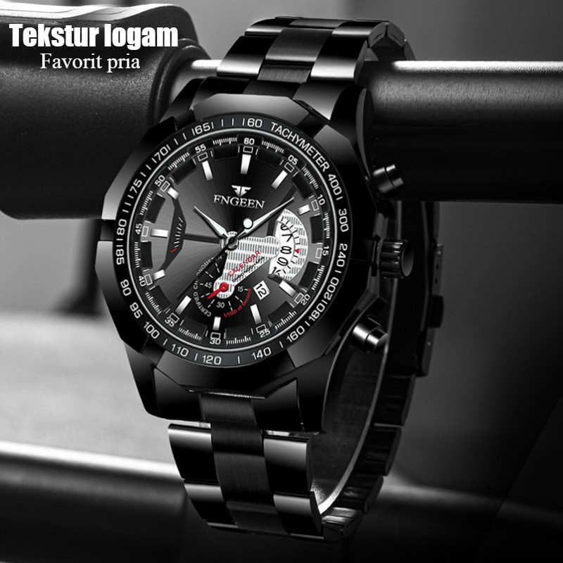 PROMO!!! Jam Tangan Pria VAVAVOOM FNGEEN S001 Original Luxury Full Steel Sport Quartz Business Waterproof Casual Watch