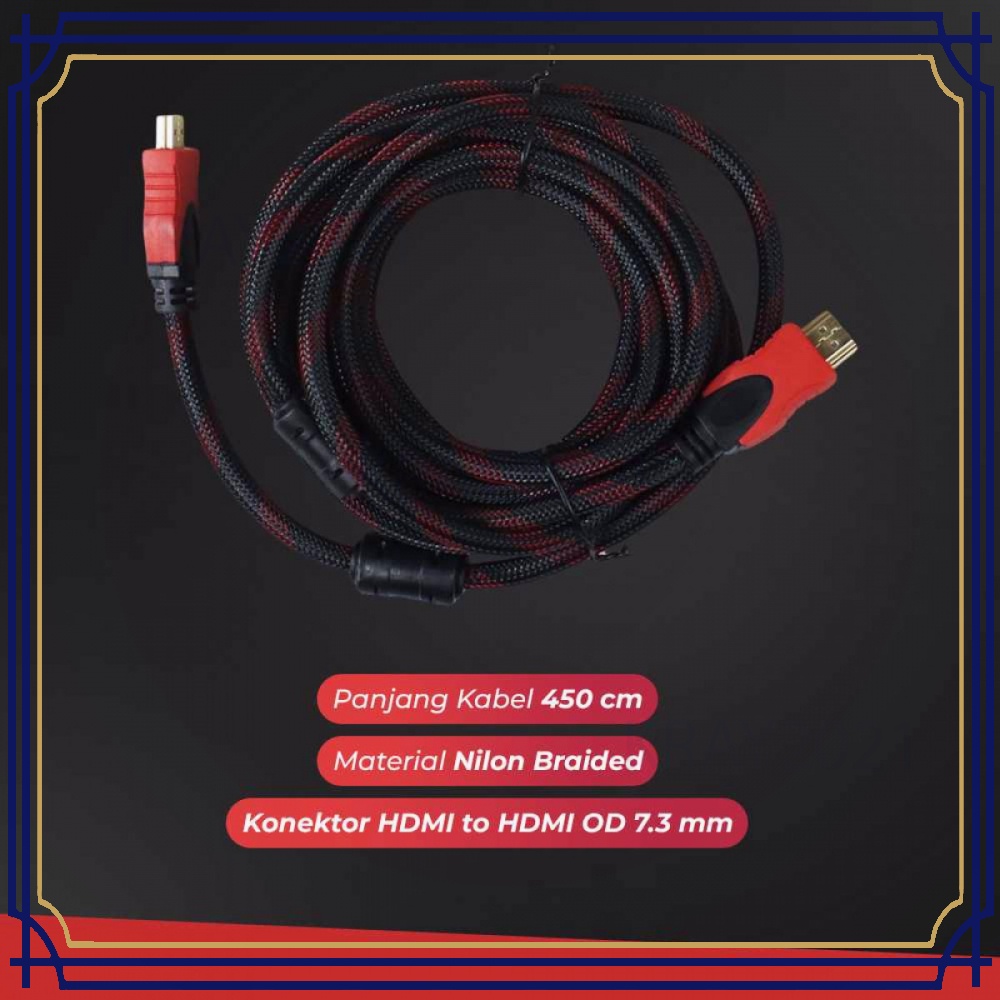 Kabel HDMI Gold Plated High Speed OD7.3mm 1080P 4.5 Meter - SHH11