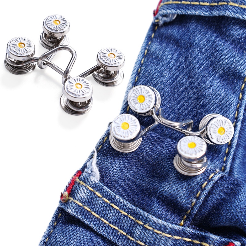 Detachable Adjustable Tighten Waist Metal Snap Buttons Tahan Lama Ditarik Jahitan Bebas Celana Jeans Gesper Aksesoris Pakaian