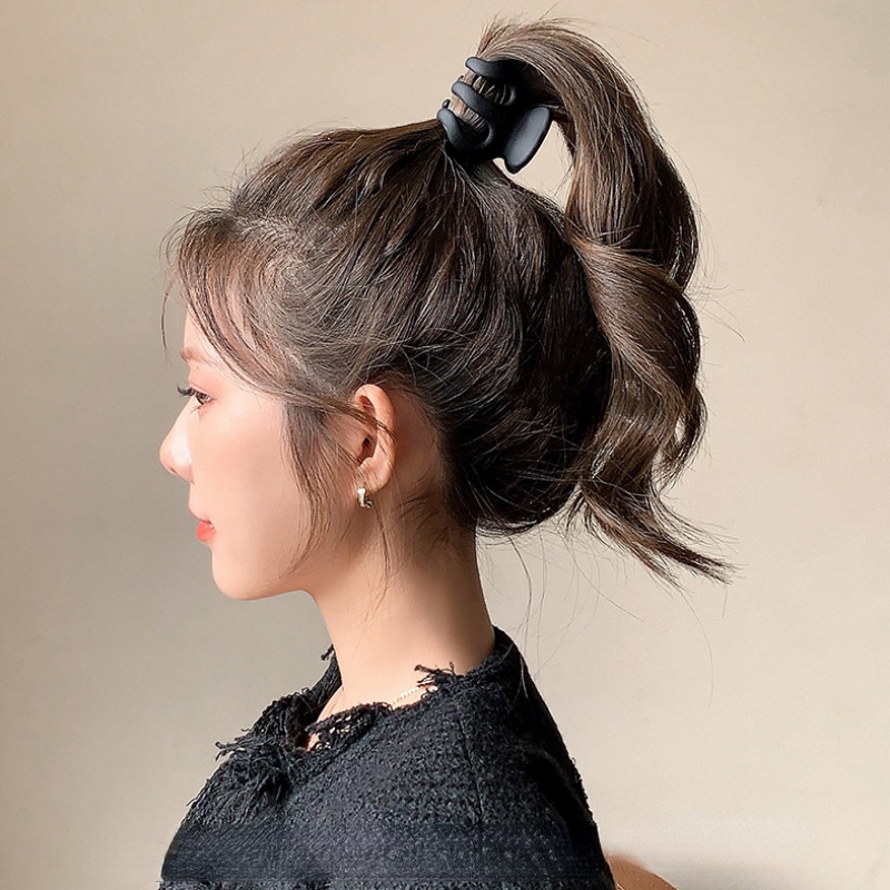 Sederhana Warna Solid Labu Anti-Kendur Hiu Ambil Klip Akrilik Rambut Cakar Klip Wanita Gadis Tinggi Ponytail Tetap Jepit Rambut Aksesoris Rambut