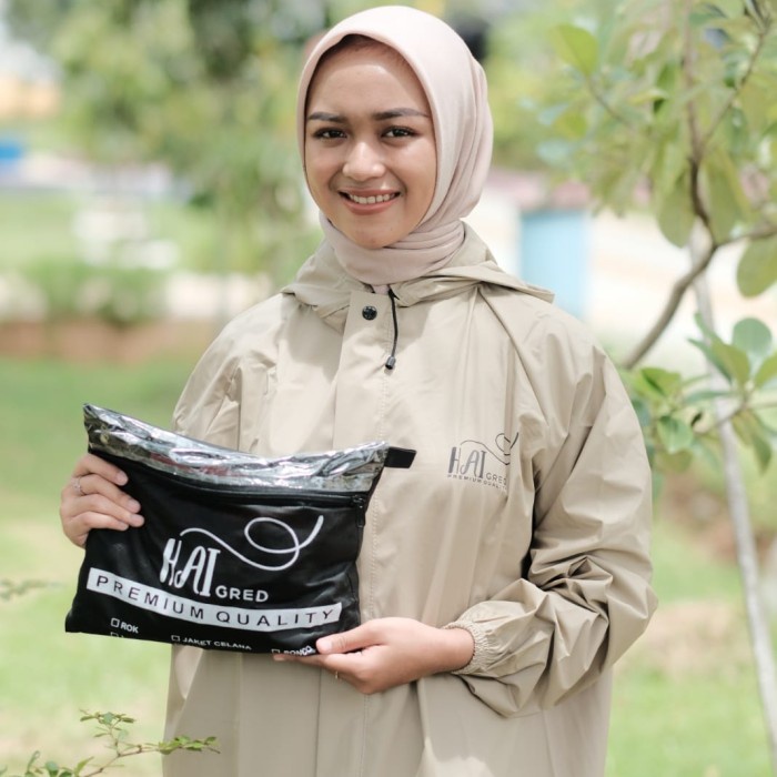HAIGRED Raincoat Jas Hujan Pria Wanita Dewasa  - Merah maroon, XL