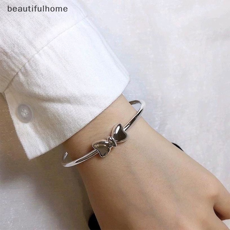 {beautifulhome} Adjustable Ikatan Simpul Perak Manset Gelang Warna Silver Liontin Gelang Untuk Wanita Pembukaan Yang Dapat Disesuaikan Bangle Pesona Perhiasan Pesta Fashion.