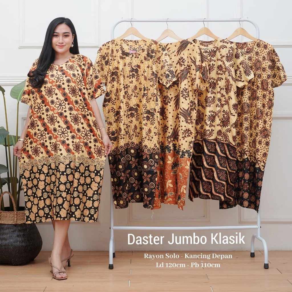 DASTER JUMBO KLASIK / DASTER RAYON SOLO KANCING DEPAN