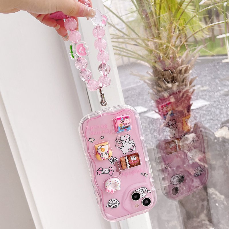 3D Hand Made Diy Candy Pink Kitty Clear Soft Case iPhone 11 12 13 14 Pro Max New Puff Casing Apple for women girls Gift