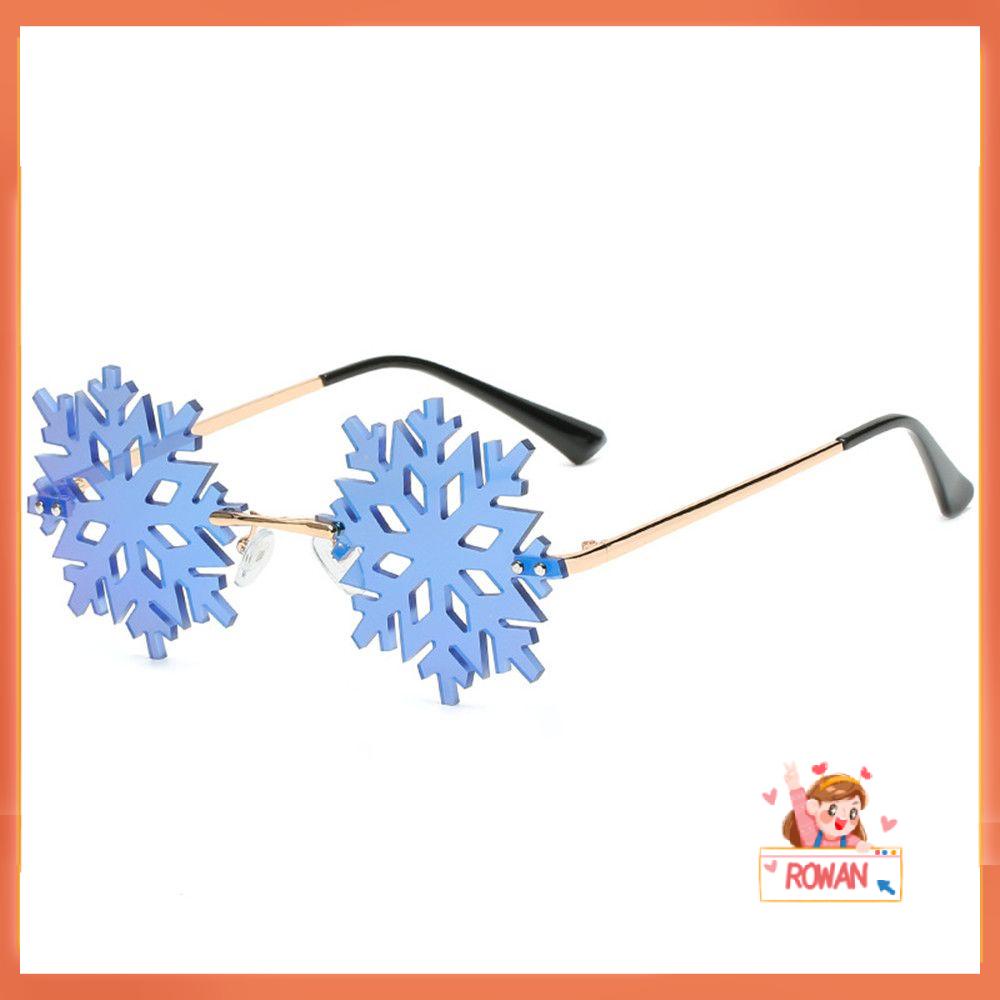 R-flower Snowflake Sunglasses Vintage Dekorasi Natal Novelty Party Eyeglasses