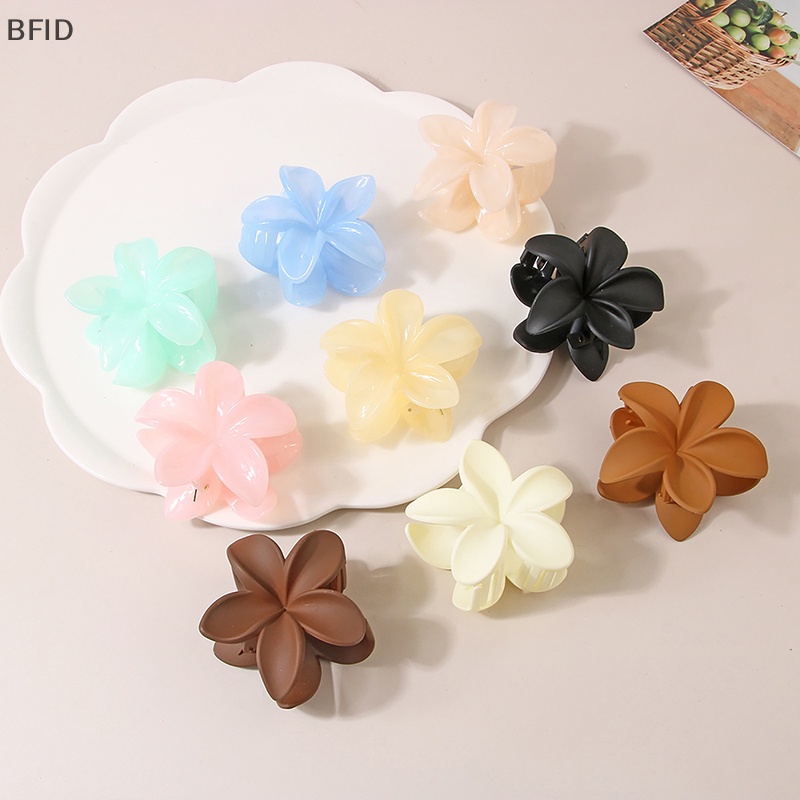 [BFID] 1pc Fashion Wanita Pantai Liburan Bohemia Telur Bunga Jepit Rambut Bunga Besar Hair Claw Hairpin Wanita Gadis Aksesoris [ID]