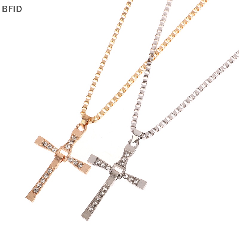 [BFID] Moive Cross Necklace Crystal Kalung Liontin Salib Yesus Untuk Pria Hadiah Perhiasan [ID]