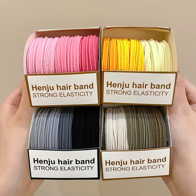 10 isi Dasi Wanita Pita Karet Korea Tali Kuncir Ekor Kuda Sederhana Ikat Rambut Elastic Band