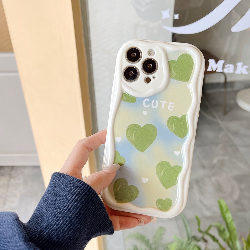 3D Mike White Hand Made Diy Green Cute Love Rainbow Soft Case iPhone 11 12 13 14 Pro Max New Apple for women girls Gift Bracelet