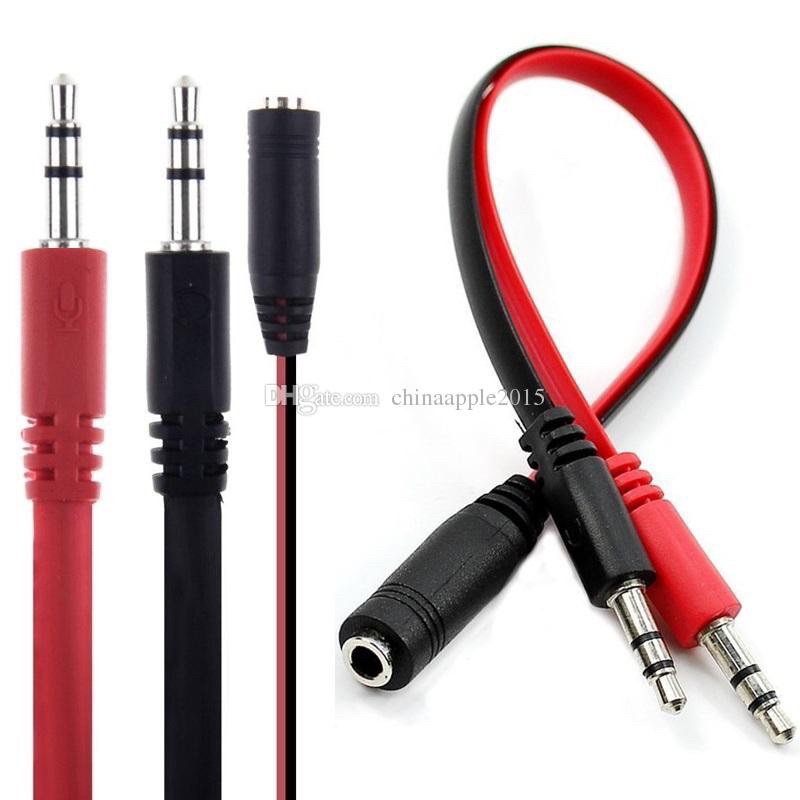 Kabel Splitter female Jack 3,5mm To Headset + Mic / Kabel Stereo Male To 2 Female Mic &amp; Audio