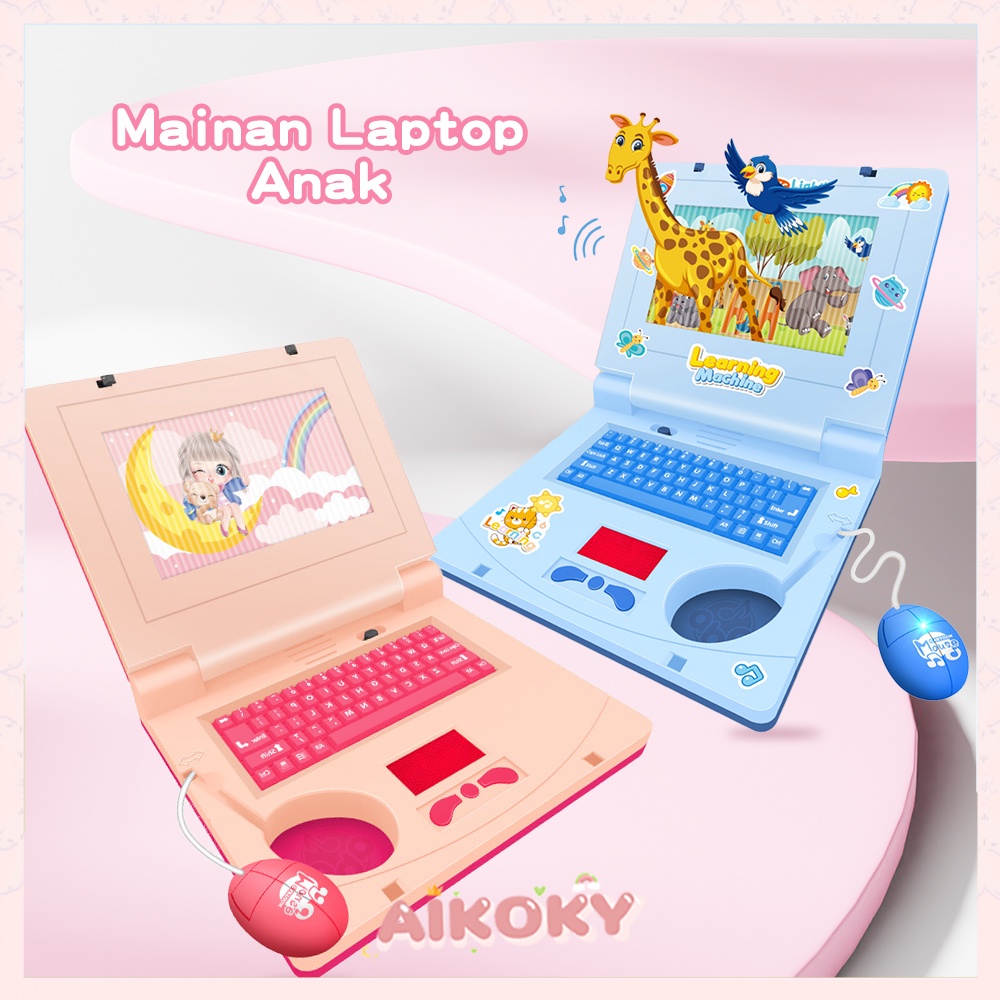 Aikoky Mainan Laptop Anak Dengan Layar / Laptop Mainan Mini / Alat Bantu Belajar Learning Machine