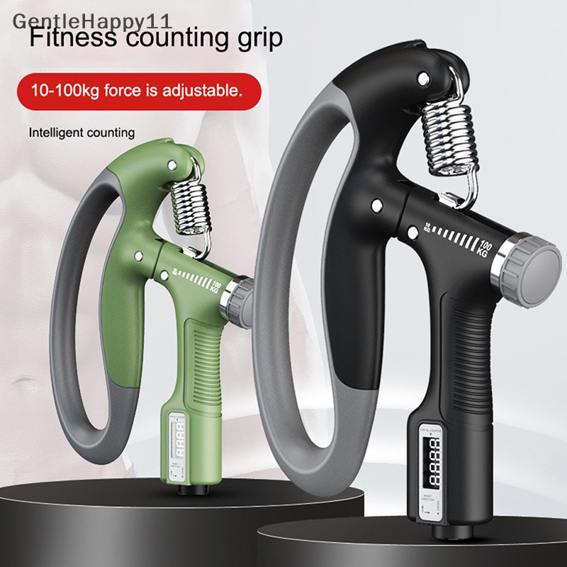 Gentlehappy 100kg Adjustable Heavy Grip Fitness Elektronik Counter Hand Grip Pergelangan Tangan Meningkatkan Kekuatan Spring Finger Adjustable id