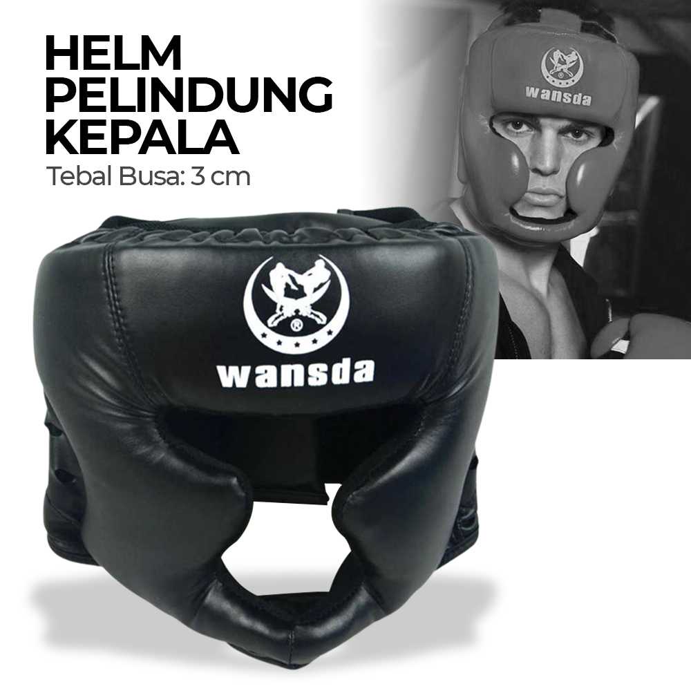 Wansda Helm Pelindung Kepala Tinju Boxing MMA Head Protector Helmet Sanda - WSD-2005