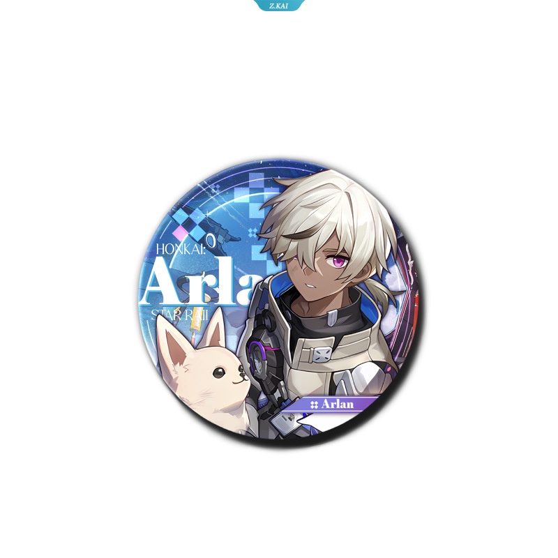 Anime Honkai Star Rail Karakter Kartun Seele Hook Luocha Silver Wolf Dan Heng Maret 7th Laser Badge 58mm Tinplate Bros [ZK]