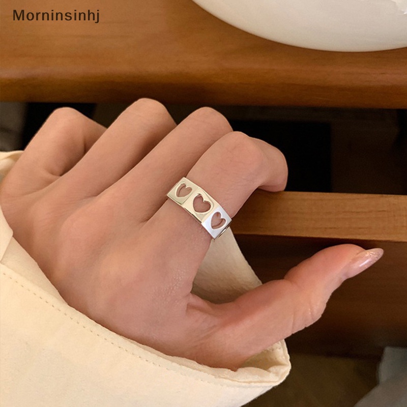 Mornin Geometris Berongga Jantung Pembukaan Cincin Sederhana Fashion Adjustable Jari Telunjuk Rings Untuk Wanita Minimalis Fashion Perhiasan Pesta Hadiah id