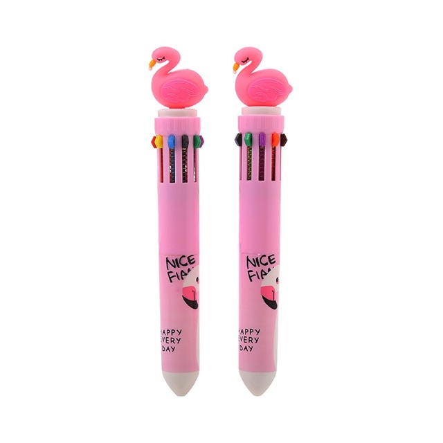 Pulpen 10 warna Dino 1 pen [ Unicorn, Flamingo, Dinosarus] Pena Ballpoint