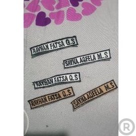 Bordir BRDR bet nama seragam sekolah / bordir pangkat nama lokasi sekolah pramuka Bordir Nama Custom