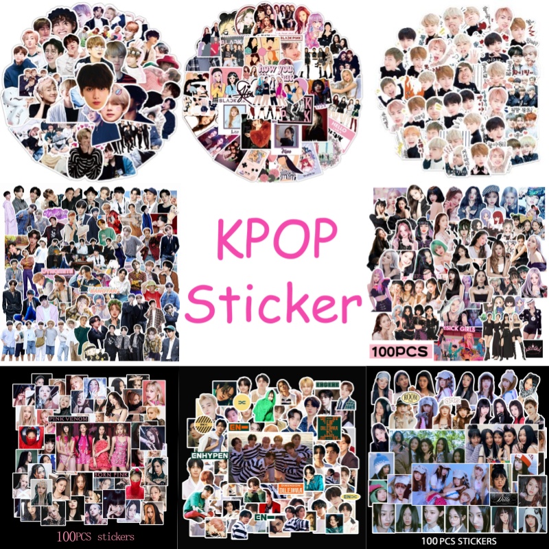 40 /50 /100pcs Stiker KPOP Seri Bangtan Boys/BLACKPINK /NewJean/ENHYPEN Untuk DIY Diary Pack Luggage Album Book Decoration