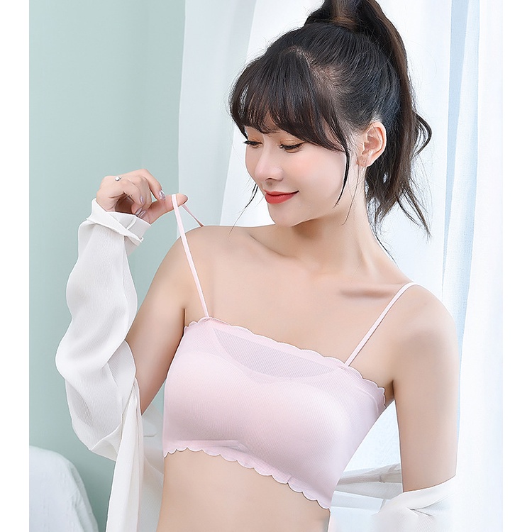 Atasan Bra Wanita Warna Solid Kamisol Push Up Tanktop Bralette Import 5009