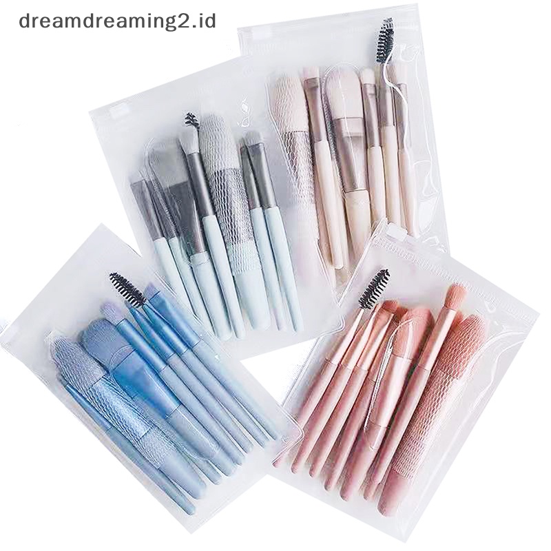 (drea) 8pcs Kuas Makeup Mini Portable Lembut Eyeshadow Blending Beauty Brush Tool //