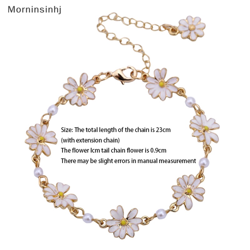 Mornin Fashion Gelang Bunga Daisy Manis Kepribadian Minimalis Bunga Mutiara Gelang Wanita Pesta Perjamuan Pernyataan Perhiasan Hadiah id