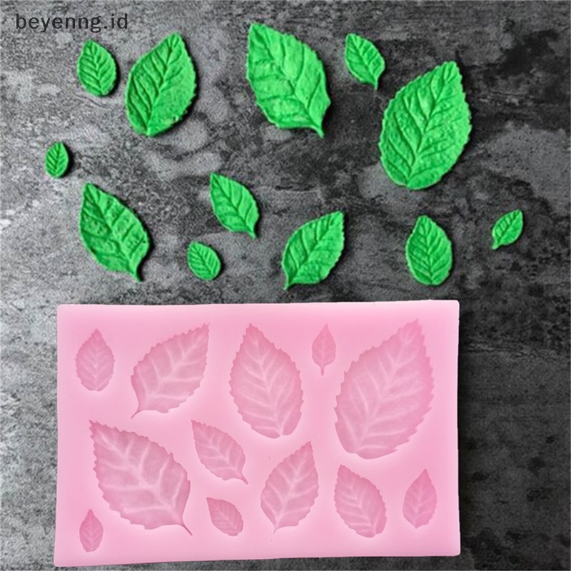 Beyen Cetakan Silikon Bentuk Daun Leaves Dekorasi Kue Fondant Cookies Moulds Alat Baking ID