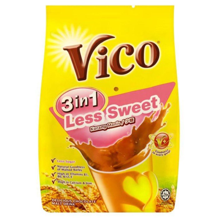 

Vico 3 in 1 Less Sweet. Minuman Coklat Rendah Gula Original Malaysia