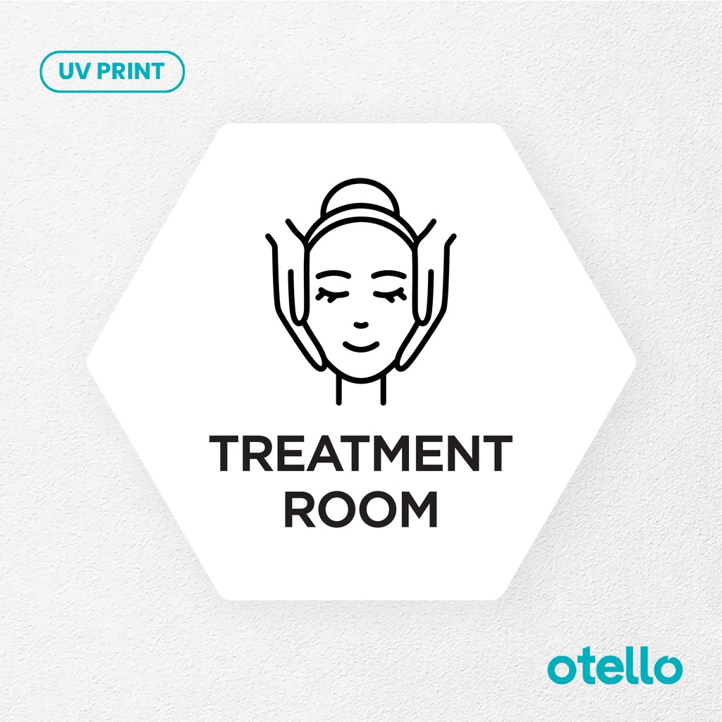 Treatment Room Signage Board Akrilik Tempel Dinding Papan Acrylic Sign Board Signage Tempel Dinding Tulisan Label Tanda Petunjuk Rambu Aklirik UV Print