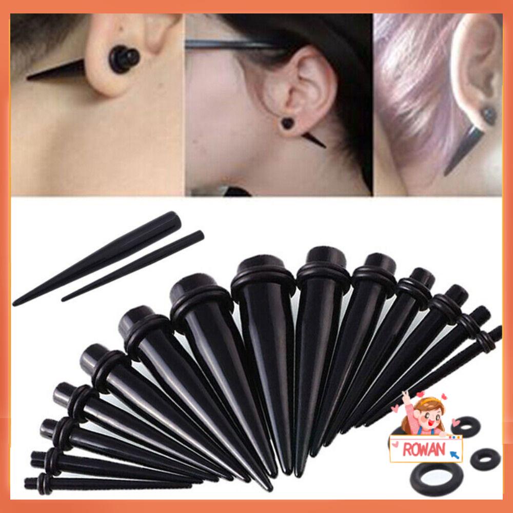 R-FLOWER Ear Stretching Kit Plug Set 36Pcs/Lot Perhiasan Tindik Tubuh Ear Gauges Kit Dengan Ear Tunnels Plug