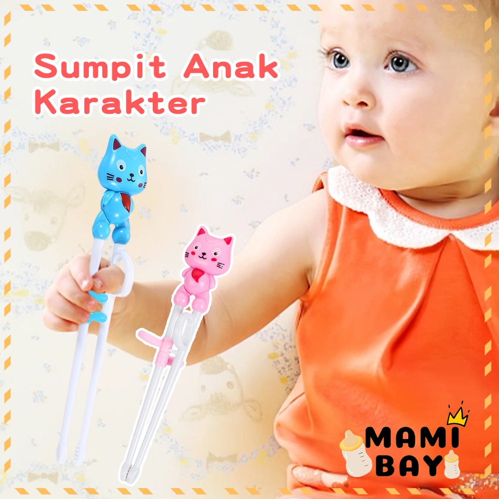 Mamibayi Sumpit Belajar Bayi Model Kucing Peralatan Makan Anak Bayi Children Training Chopstick Lucu