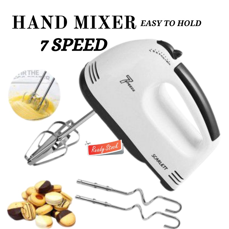 GOS B303 - Besar Hand Mixer, Pengaduk 7 Kecepatan Otomatis - Free 4 Buah Alat Pengocok / Mixer