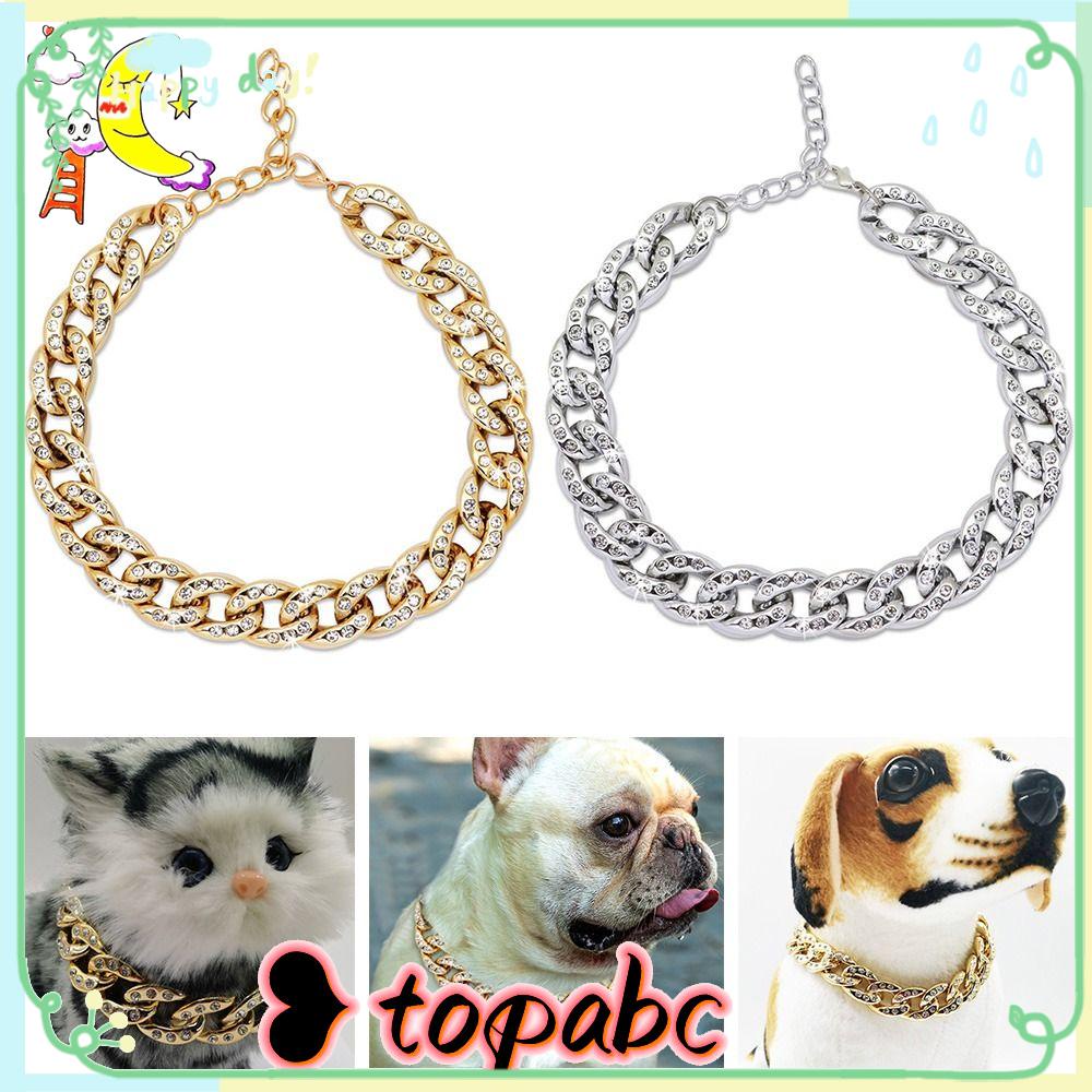 TOP Anjing Berlian Imitasi Kerah Fashion Kucing Perhiasan Adjustable Kristal Berlian