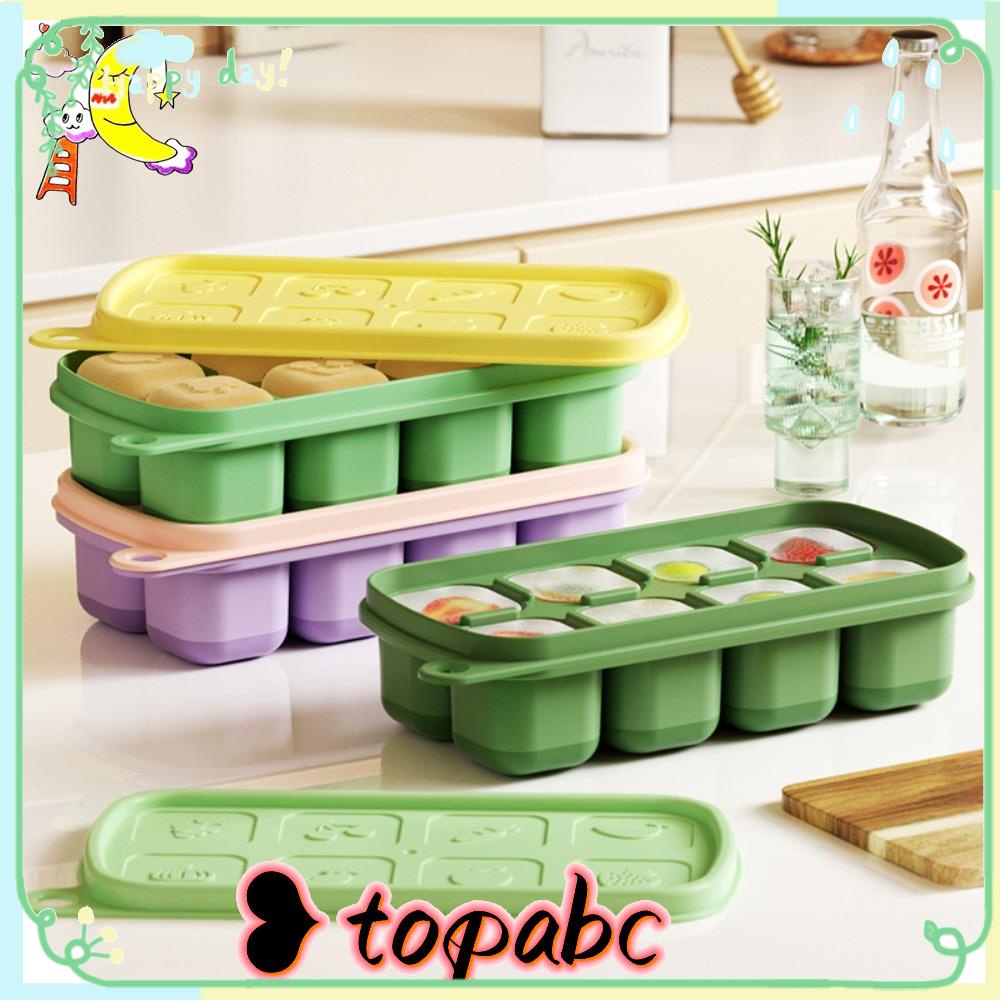 TOP Ice Cube Tray Dengan Tutup Alat Dapur Hoki PP Cetakan Popsicle Box Untuk Freezer