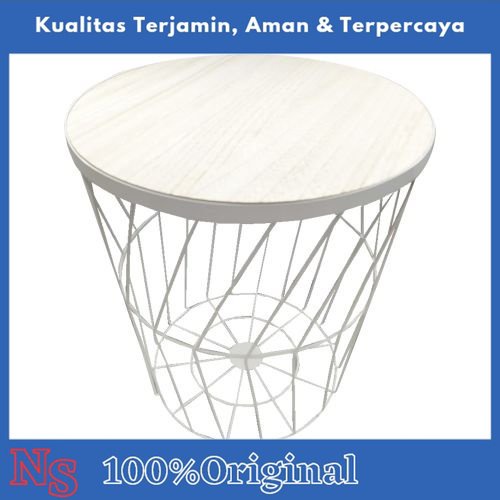 Selma Tierra Meja Tamu Dengan Penyimpanan - Putih