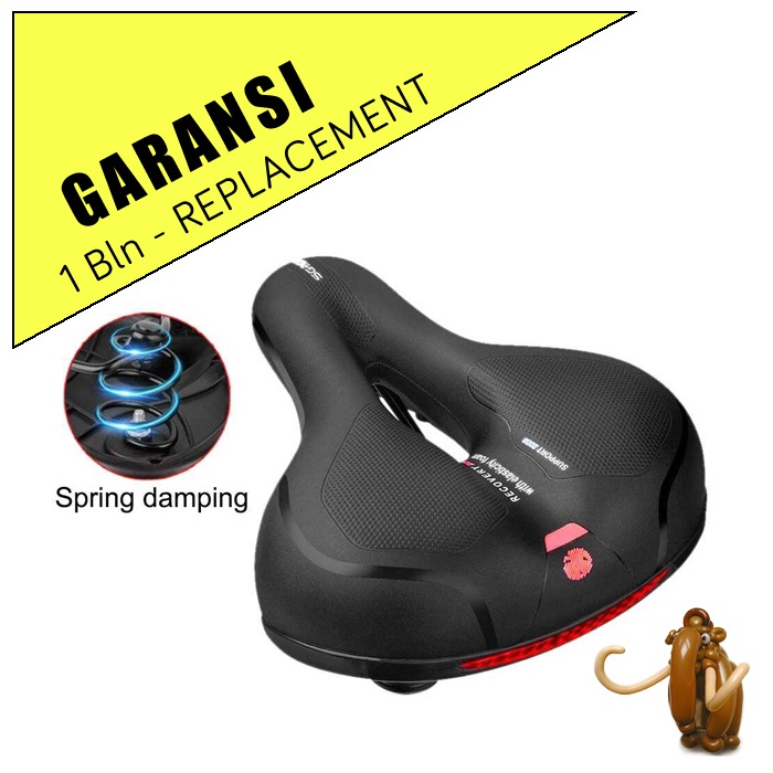 Sadel Sepeda Ontel Saddle Gowes Mountain Bike MTB Anak Dewasa PU Leather Spring Absorber Ball Empuk 