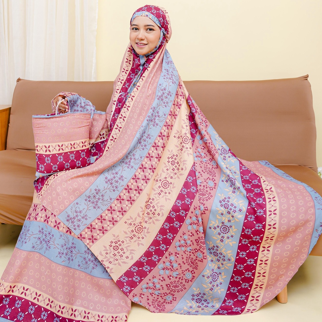 Mukena Dewasa Rayon Bali Premium RUMI All Over Putri Dania atasan bawahan